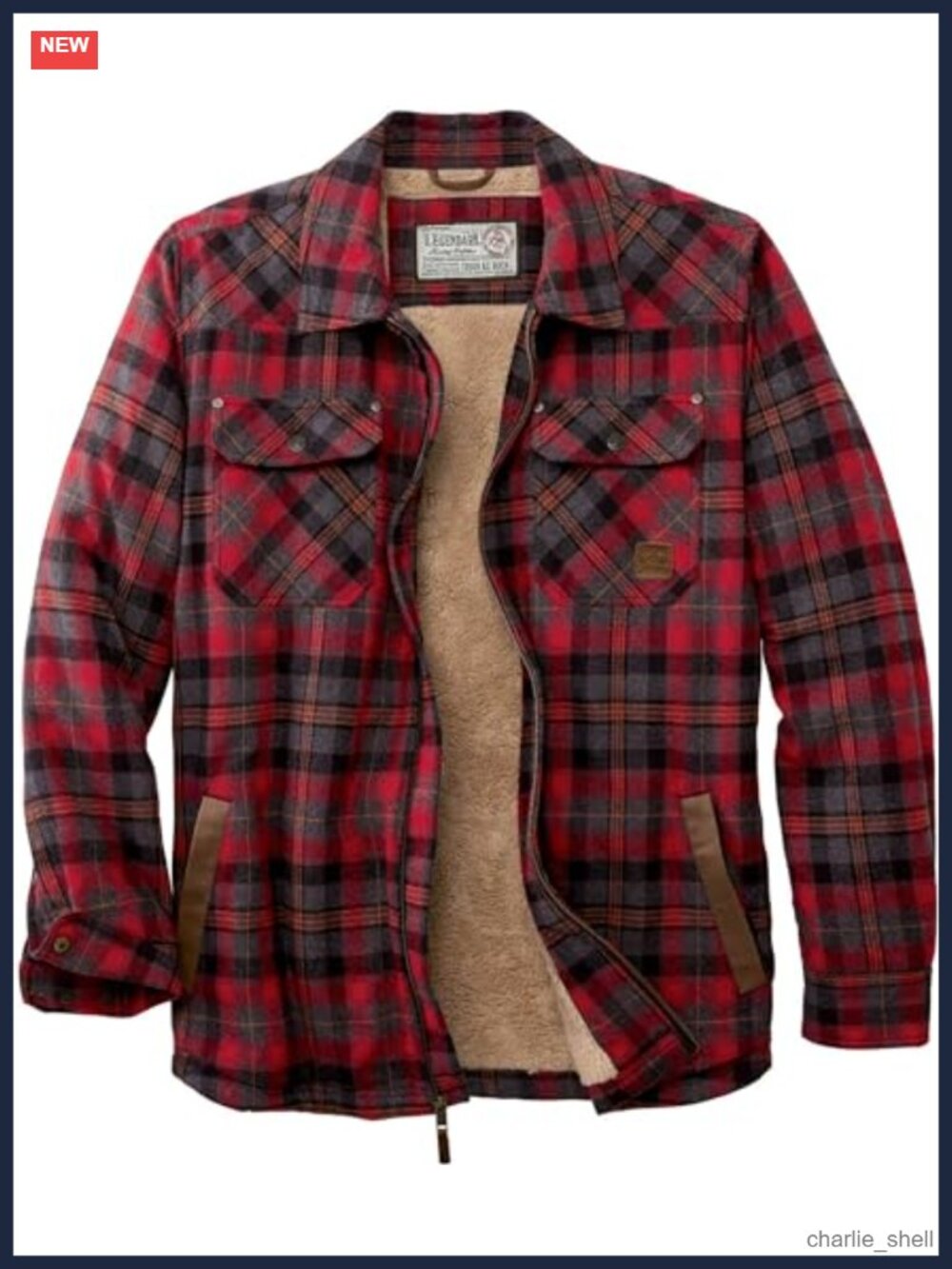 Men's Sherpa Lined Flannel Shirt Jacket Cotton Plaid Casual Fit Warm Outdoor
